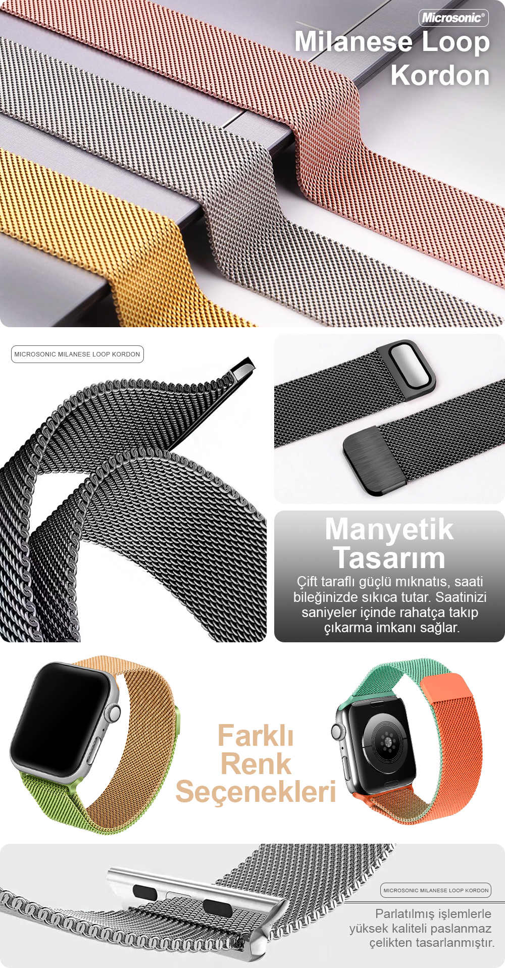 Microsonic Dual Color Milanese Loop Kordon