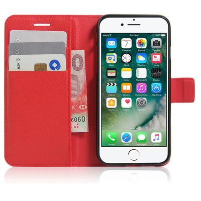 CaseUp Apple iPhone 7 Cüzdanlı Suni Deri Kılıf Kırmızı
