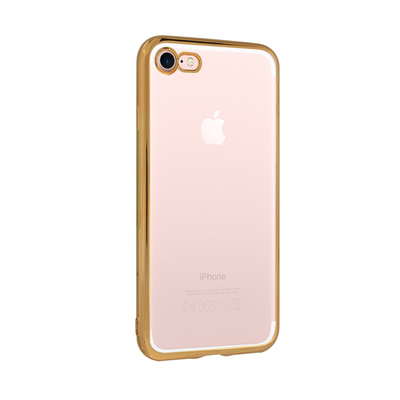 CaseUp Apple iPhone 7 Lazer Kesim Silikon Kılıf Gold