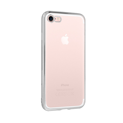 CaseUp Apple iPhone 7 Lazer Kesim Silikon Kılıf Gümüş