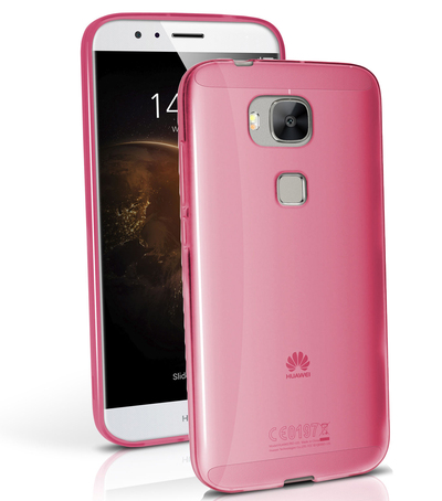 Caseup Huawei Ascend G8 Kılıf Transparent Soft Pembe