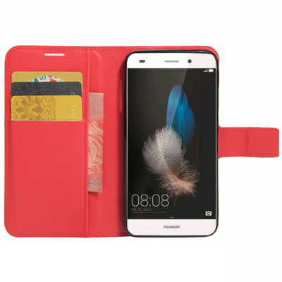 CaseUp Huawei Ascend P8 Lite Cüzdanlı Suni Deri Kılıf Kırmızı
