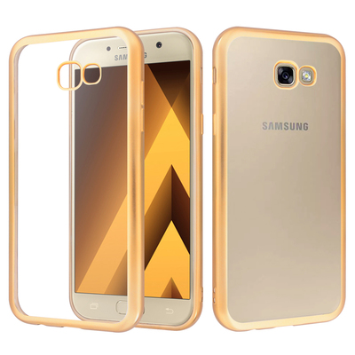 CaseUp Samsung Galaxy A3 2017 Lazer Kesim Silikon Kılıf Gold