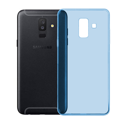Caseup Samsung Galaxy A6 Plus 2018 Kılıf Transparent Soft Mavi