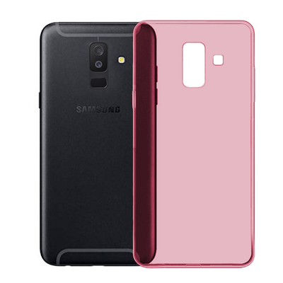 Caseup Samsung Galaxy A6 Plus 2018 Kılıf Transparent Soft Pembe