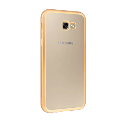 CaseUp Samsung Galaxy A7 2017 Lazer Kesim Silikon Kılıf Gold