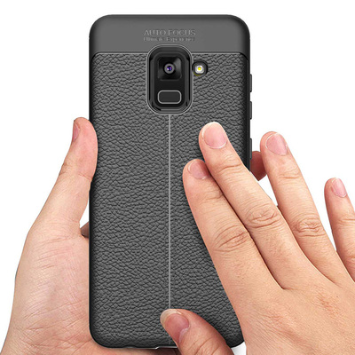 CaseUp Samsung Galaxy A8 Plus 2018 Kılıf Niss Silikon Siyah