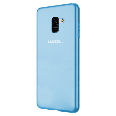 Caseup Samsung Galaxy A8 Plus 2018 Kılıf Transparent Soft Mavi