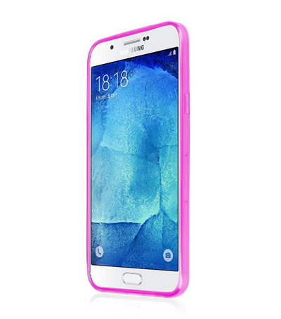 CaseUp Samsung Galaxy A8 Kılıf Transparent Soft Pembe