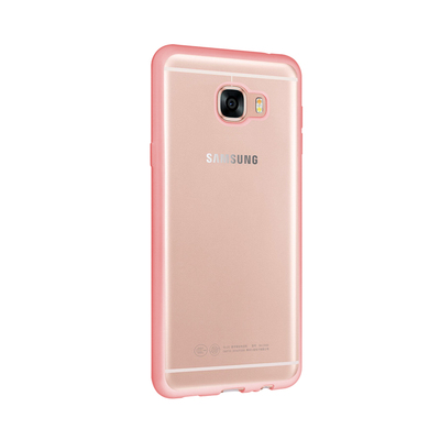 CaseUp Samsung Galaxy C5 Lazer Kesim Silikon Kılıf Rose Gold