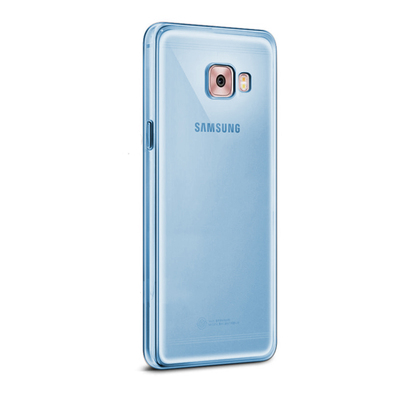 Caseup Samsung Galaxy C5 Pro Kılıf Transparent Soft Mavi