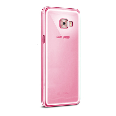 Caseup Samsung Galaxy C5 Pro Kılıf Transparent Soft Pembe