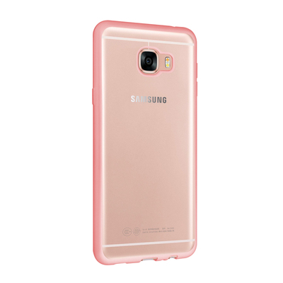 CaseUp Samsung Galaxy C7 Lazer Kesim Silikon Kılıf Rose Gold