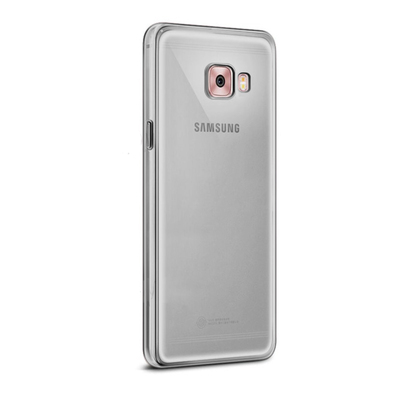 Caseup Samsung Galaxy C7 Pro Kılıf Transparent Soft Siyah