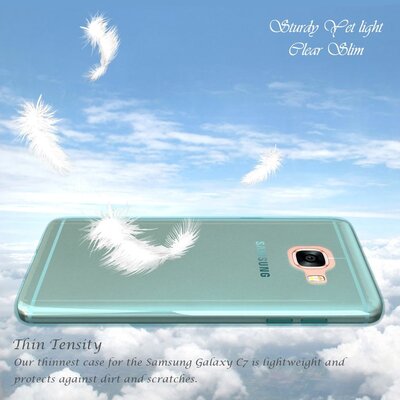 CaseUp Samsung Galaxy C7 Kılıf Transparent Soft Mavi