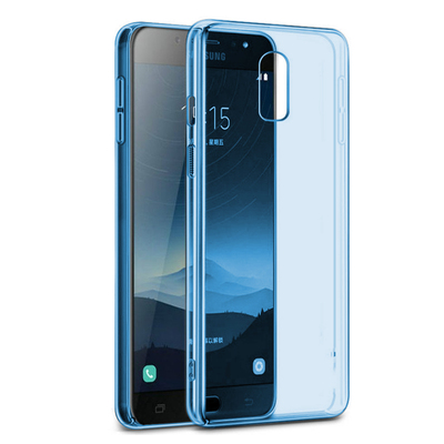 Caseup Samsung Galaxy C8 Kılıf Transparent Soft Mavi