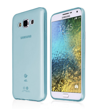 CaseUp Samsung Galaxy E7 Kılıf Transparent Soft Mavi