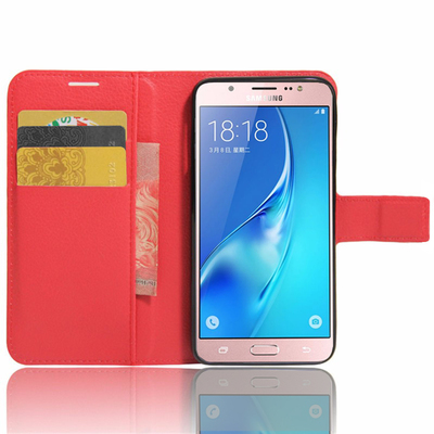 CaseUp Samsung Galaxy J7 2016 Cüzdanlı Suni Deri Kılıf Kırmızı