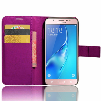 CaseUp Samsung Galaxy J7 2016 Cüzdanlı Suni Deri Kılıf Mor