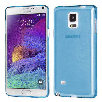 CaseUp Samsung Galaxy Note 4 Kılıf Transparent Soft Mavi
