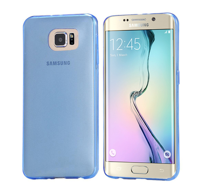 CaseUp Samsung Galaxy S6 Edge Kılıf Transparent Soft Mavi