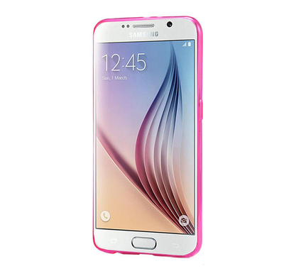 CaseUp Samsung Galaxy S6 Kılıf Transparent Soft Pembe