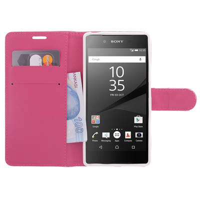 CaseUp Sony Xperia Z5 Premium Cüzdanlı Suni Deri Kılıf Pembe