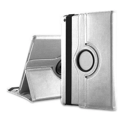 Microsonic 360 Rotating Stand Deri iPad  Air 2 Kılıf Gümüş