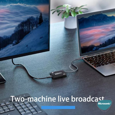 Microsonic 4K HD Video Capture Kablo, USB Hdmi Adaptör Çevirici Siyah
