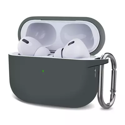 Microsonic AirPods Pro 2.Nesil Kılıf Askılı Mat Silikon Koyu Gri