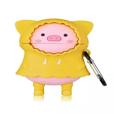 Microsonic AirPods Pro Kılıf Cartoon Figürlü Silikon Domuz