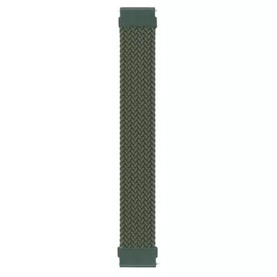 Microsonic Amazfit Bip 3 Kordon, (Medium Size, 155mm) Braided Solo Loop Band Koyu Yeşil