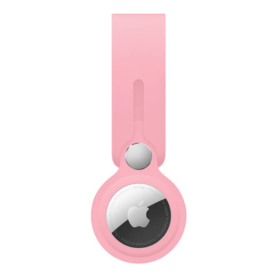 Microsonic Apple AirTag Silicon Loop Key Ring Kılıf Açık Pembe