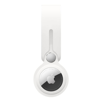 Microsonic Apple AirTag Silicon Loop Key Ring Kılıf Beyaz