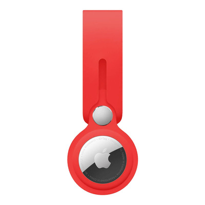 Microsonic Apple AirTag Silicon Loop Key Ring Kılıf Kırmızı