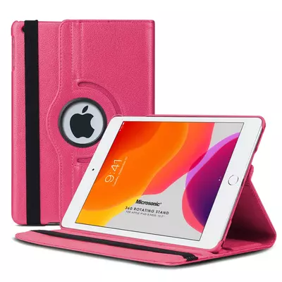 Microsonic Apple iPad 10.2'' 8. Nesil (A2270-A2428-A2429-A2430) Kılıf 360 Rotating Stand Deri Pembe