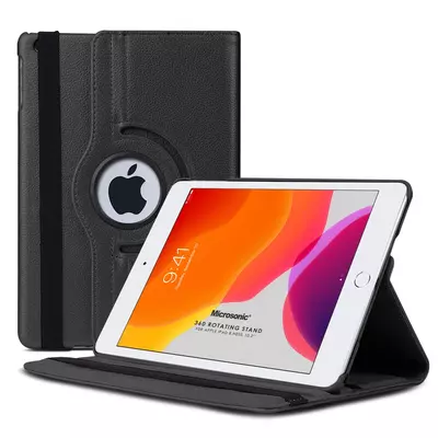 Microsonic Apple iPad 10.2'' 8. Nesil (A2270-A2428-A2429-A2430) Kılıf 360 Rotating Stand Deri Siyah