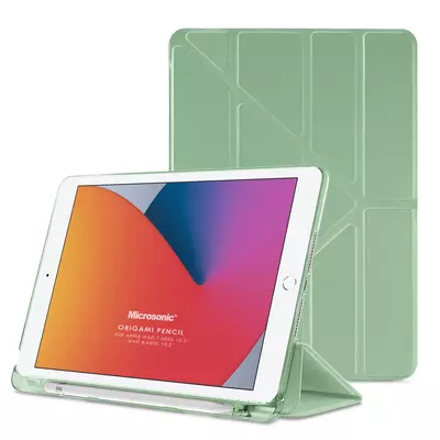 Microsonic Apple iPad 10.2'' 8. Nesil Kılıf (A2270-A2428-A2429-A2430) Origami Pencil Açık Yeşil