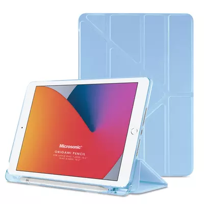 Microsonic Apple iPad 10.2'' 8. Nesil Kılıf (A2270-A2428-A2429-A2430) Origami Pencil Mavi