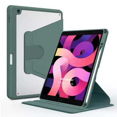 Microsonic Apple iPad 10.2'' 8. Nesil Kılıf (A2270-A2428-A2429-A2430) Regal Folio Koyu Yeşil