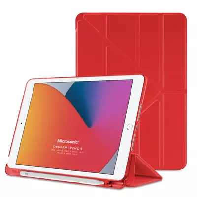Microsonic Apple iPad 10.2'' 9. Nesil (A2602-A2604-A2603-A2605) Origami Pencil Kırmızı