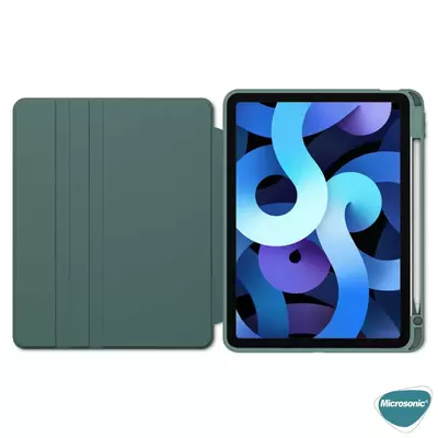 Microsonic Apple iPad 10.Nesil 10.9`` Kılıf (A2696-A2757-A2777) Regal Folio Koyu Yeşil