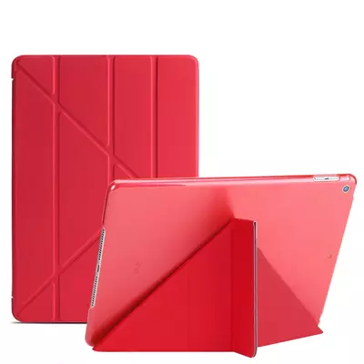 Microsonic Apple iPad 10.2'' 7. Nesil (A2197-A2200-A2198) Folding Origami Design Kılıf Kırmızı