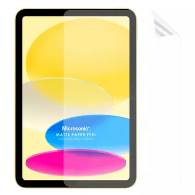 Microsonic Apple iPad 10.Nesil 10.9`` (A2696-A2757-A2777) Paper Feel Kağıt Dokulu Mat Ekran Koruyucu
