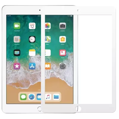Microsonic Apple iPad 9.7 2017 (A1822-A1823) Tam Kaplayan Temperli Cam Ekran Koruyucu Beyaz