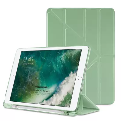 Microsonic Apple iPad 9.7 2017 Kılıf (A1822-A1823) Origami Pencil Açık Yeşil