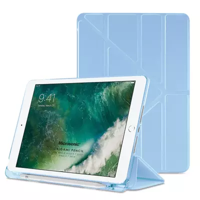 Microsonic Apple iPad 9.7 2017 Kılıf (A1822-A1823) Origami Pencil Mavi