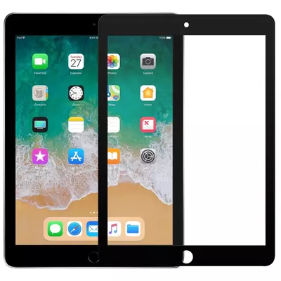 Microsonic Apple iPad 9.7 2018 (A1893-A1954) Tam Kaplayan Temperli Cam Ekran Koruyucu Siyah