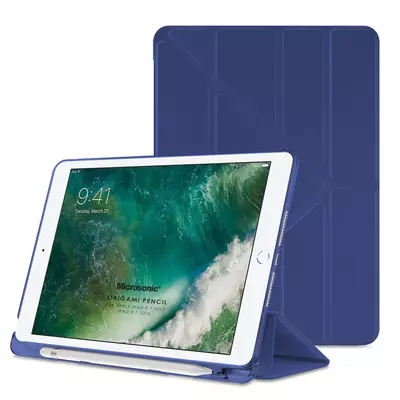 Microsonic Apple iPad 9.7 2018 Kılıf (A1893-A1954) Origami Pencil Lacivert