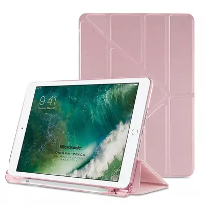 Microsonic Apple iPad 9.7 2018 Kılıf (A1893-A1954) Origami Pencil Rose Gold